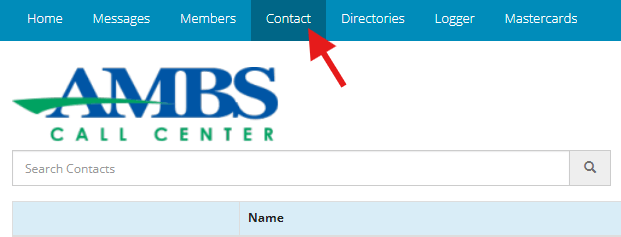 myAmbs Web Portal Contacts Tab