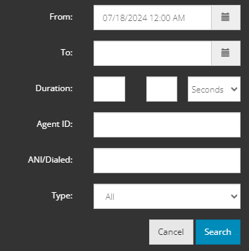 myAmbs Web Portal Search Recordings Filters